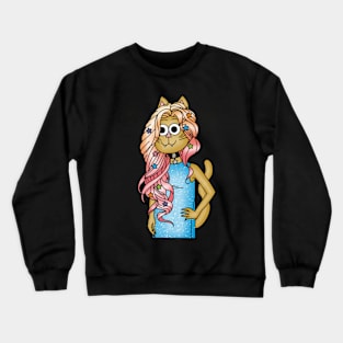 Cupcake Cat Girl Crewneck Sweatshirt